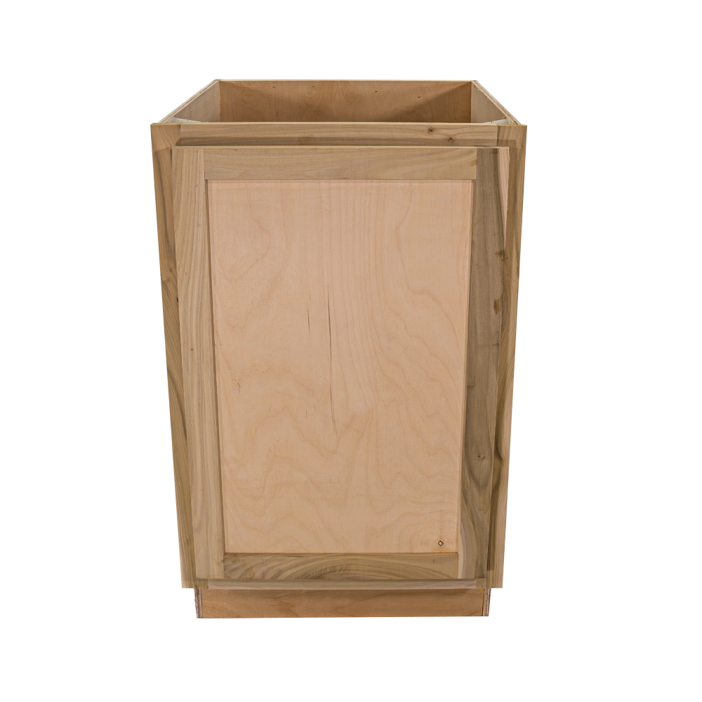 Kitchen Base Cabinet w Trash Can Pull Out | Unfinished Poplar | Shaker Style | 21"